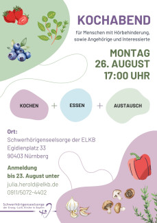 Flyer Kochabend am 26.08.2024